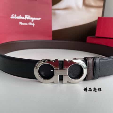 Ferragamo菲拉格慕男士3.5cm精品金属扣腰带