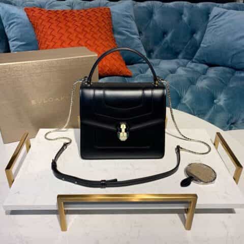 BVLGARI宝格丽Serpenti系列进口原单牛皮手提包38329