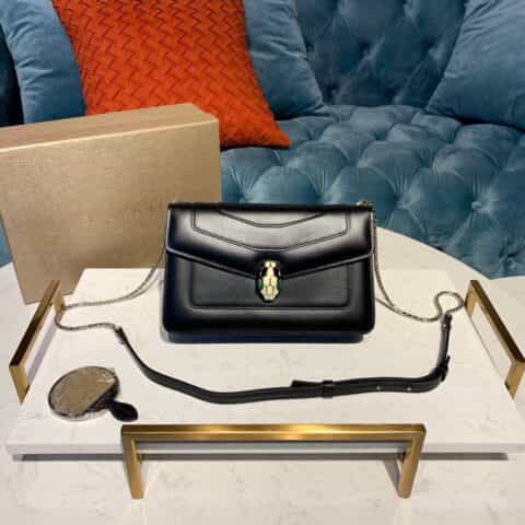 BVLGARI宝格丽Serpenti系列进口原单牛皮斜挎包61885