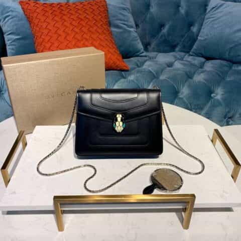 BVLGARI宝格丽Serpenti系列进口原单牛皮斜挎包61879