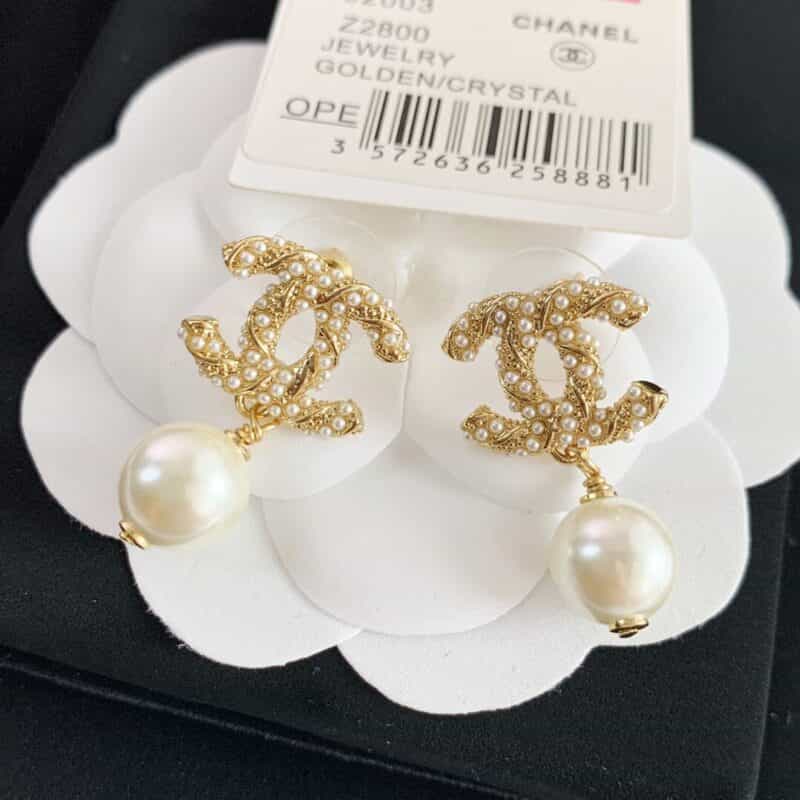 新款 CHANEL香奈儿双c耳钉耳环