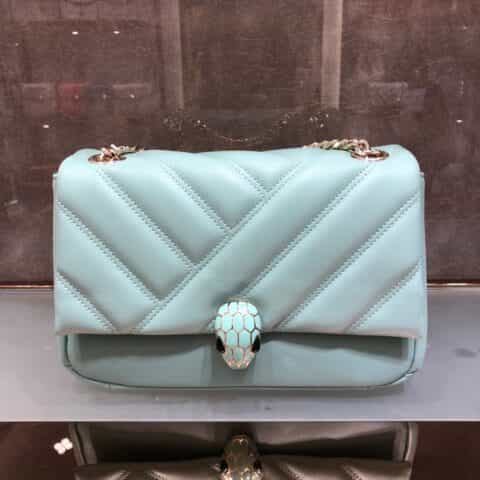 BVLGARI宝格丽进口牛皮柔滑小羊皮组合serpenti Cabochon系列链条包287993