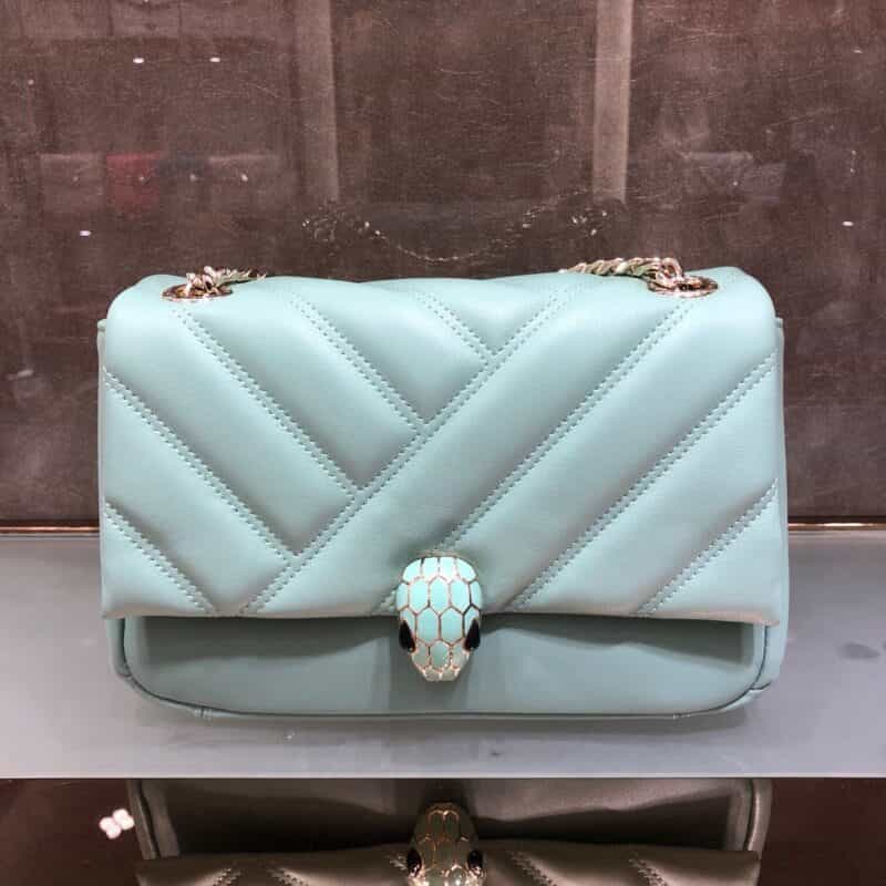 BVLGARI宝格丽进口牛皮柔滑小羊皮组合serpenti Cabochon系列链条包287993