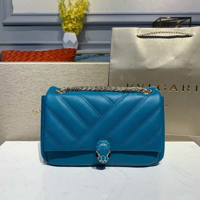 BVLGARI宝格丽进口牛皮柔滑小羊皮组合serpenti Cabochon系列链条包287993