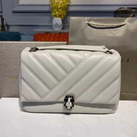 BVLGARI宝格丽进口牛皮柔滑小羊皮组合serpenti Cabochon系列链条包287993