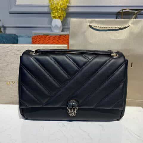 BVLGARI宝格丽进口牛皮柔滑小羊皮组合serpenti Cabochon系列链条包287993