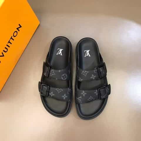 LV/路易威登    经典咖老花Monogram材质Trainer 凉拖鞋