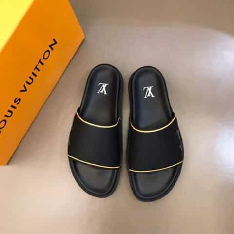 LV/路易威登   头层牛皮材质L奢品Trainer 凉拖鞋