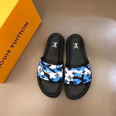 LV/路易威登    头层小牛皮材质新品男士拖鞋