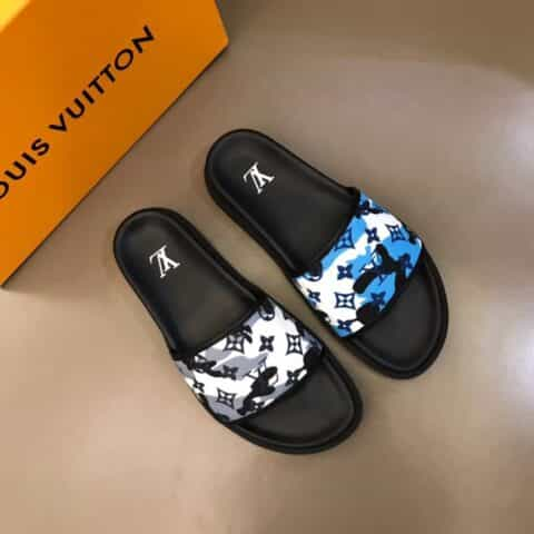 LV/路易威登    头层小牛皮材质新品男士拖鞋