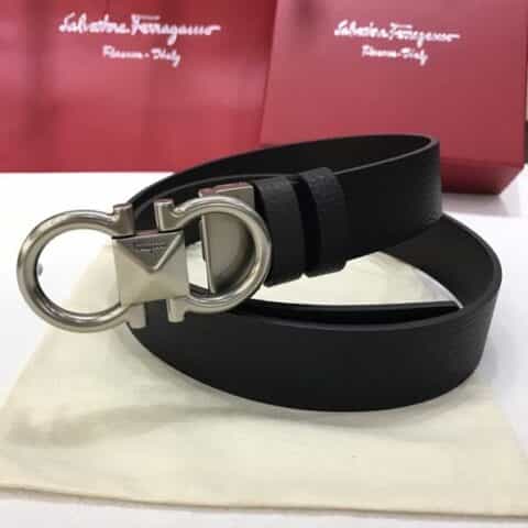 Salvatore Ferragamo菲拉格慕  头层牛皮荔枝纹理3.5cm腰带
