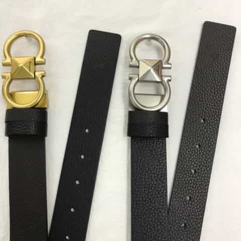 Salvatore Ferragamo菲拉格慕  头层牛皮荔枝纹理3.5cm腰带