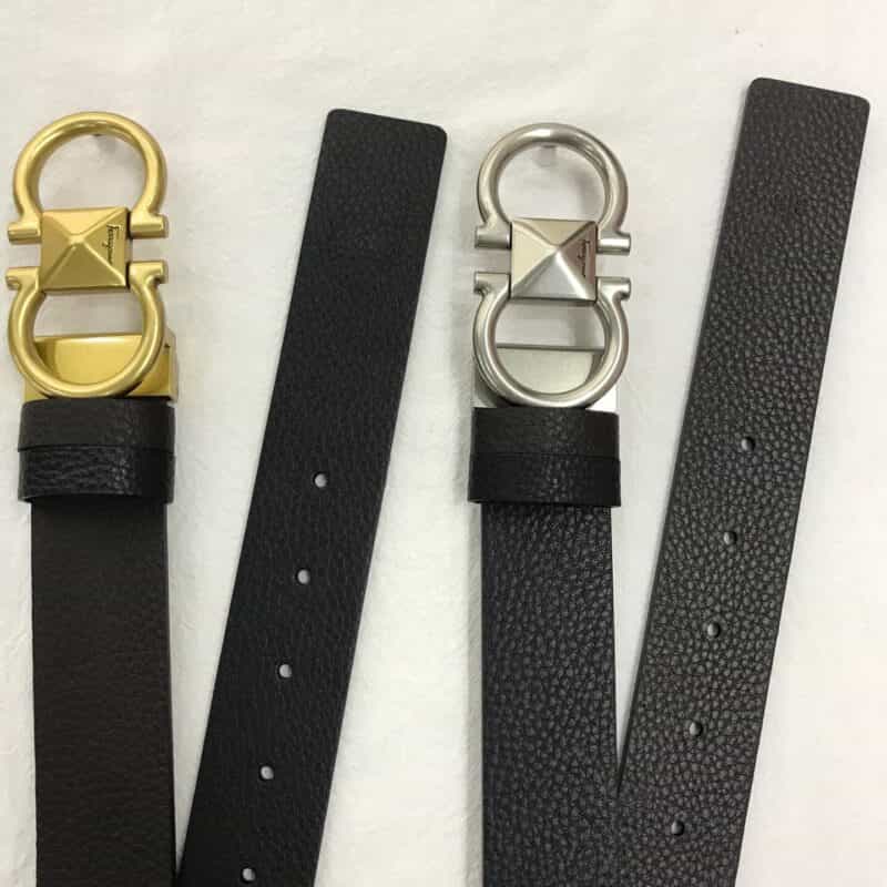 Salvatore Ferragamo菲拉格慕  头层牛皮荔枝纹理3.5cm腰带