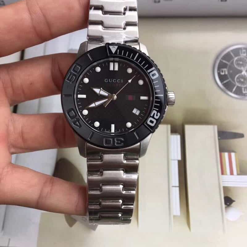 古驰-新款Gucci 男士精钢时尚石英碗表