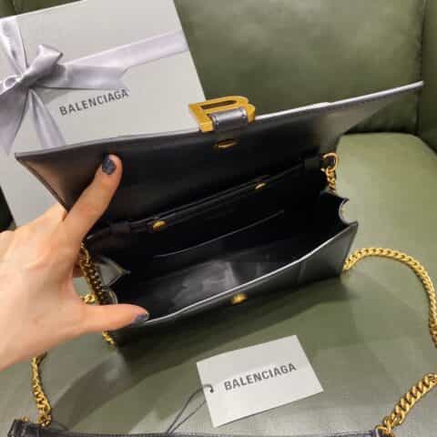 Balenciaga Hourglass 22 链条款沙漏包 644973平纹纹黑色金扣