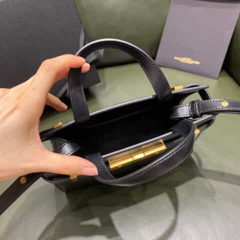 Saint laurent Ysl Manhattan Nano牙签纹手提包 593741黑色