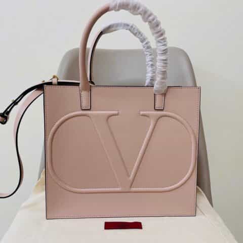 Valentino华伦天奴抛光小牛皮Garavani “VLogo”托特包1052