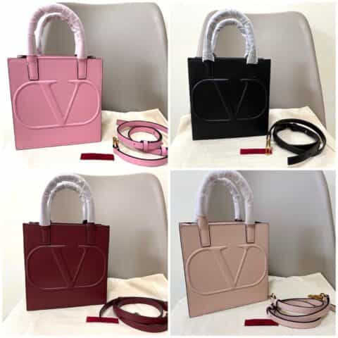 Valentino华伦天奴抛光小牛皮Garavani “VLogo”托特包1053