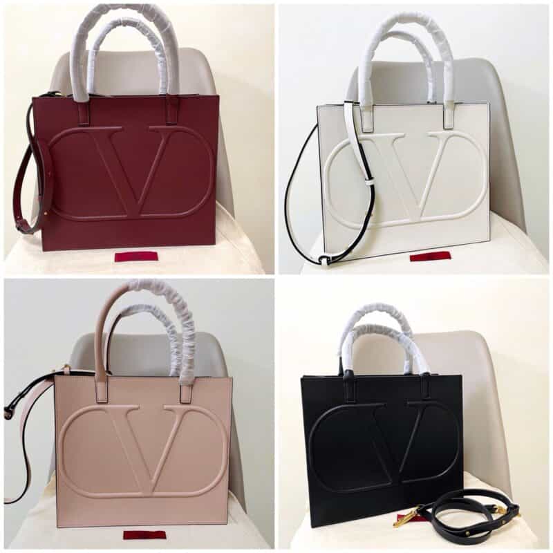 Valentino华伦天奴抛光小牛皮Garavani “VLogo”托特包1052