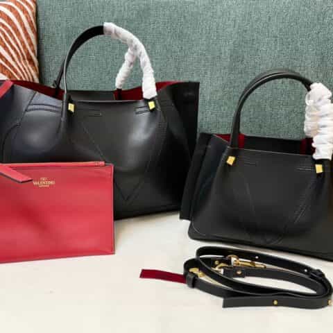 Valentino华伦天奴 Garavani Escape 小牛皮贴皮购物袋0099L 0099S