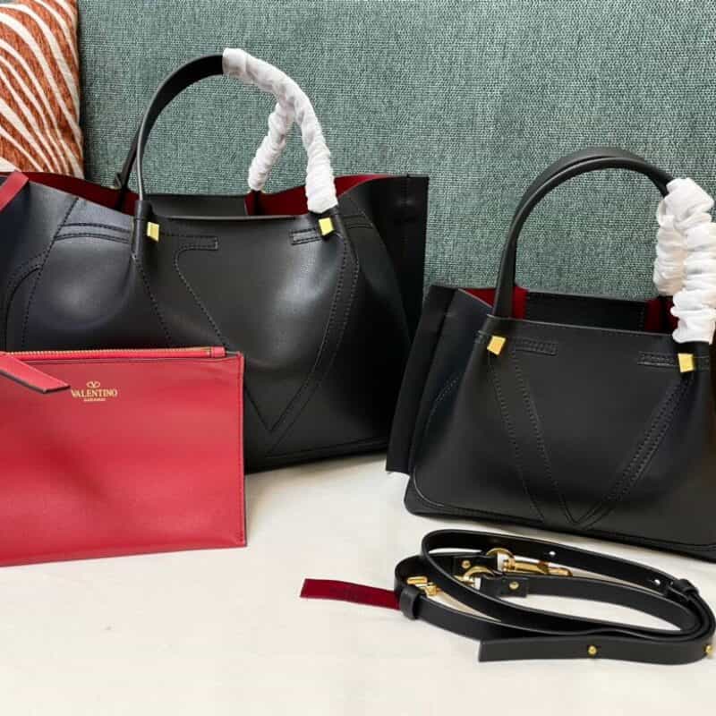 Valentino华伦天奴 Garavani Escape 小牛皮贴皮购物袋0099L 0099S