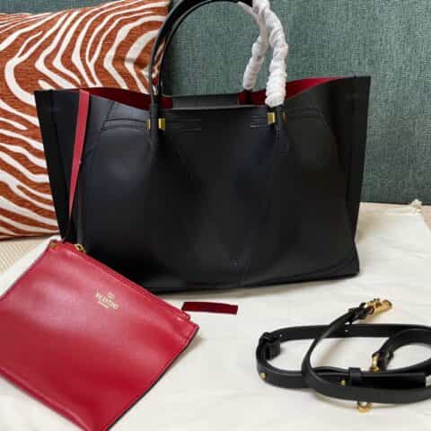 Valentino华伦天奴 Garavani Escape 小牛皮贴皮购物袋0099L 0099S