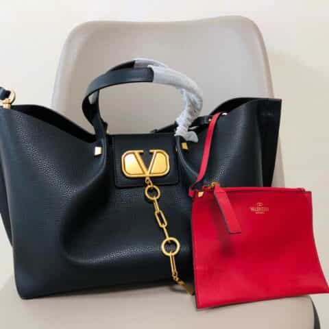 Valentino华伦天奴Garavani Escape 摔纹牛皮购物袋0099