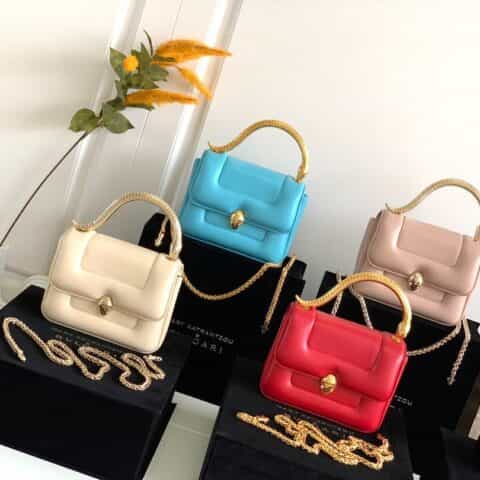 BVLGARI宝格丽马特拉塞凸纹小羊皮蛇头包291071