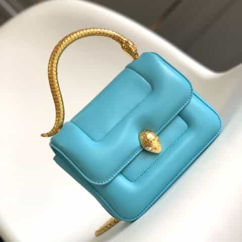 BVLGARI宝格丽马特拉塞凸纹小羊皮蛇头包291071