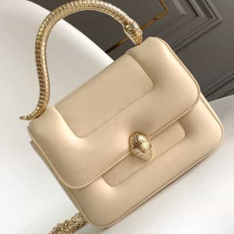 BVLGARI宝格丽马特拉塞凸纹小羊皮蛇头包291071