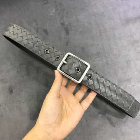 葆蝶家Bottega. Veneta头层牛皮编织工精品皮质3.5cm腰带