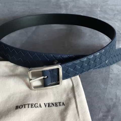 葆蝶家Bottega. Veneta头层牛皮编织工精品皮质3.5cm腰带
