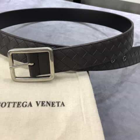 葆蝶家Bottega. Veneta头层牛皮编织工精品皮质3.5cm腰带