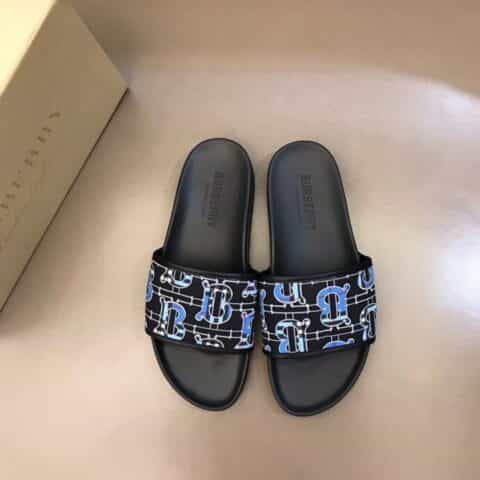 BURBERRY巴宝莉   鞋面纯棉印花帆布B家经典男士拖鞋