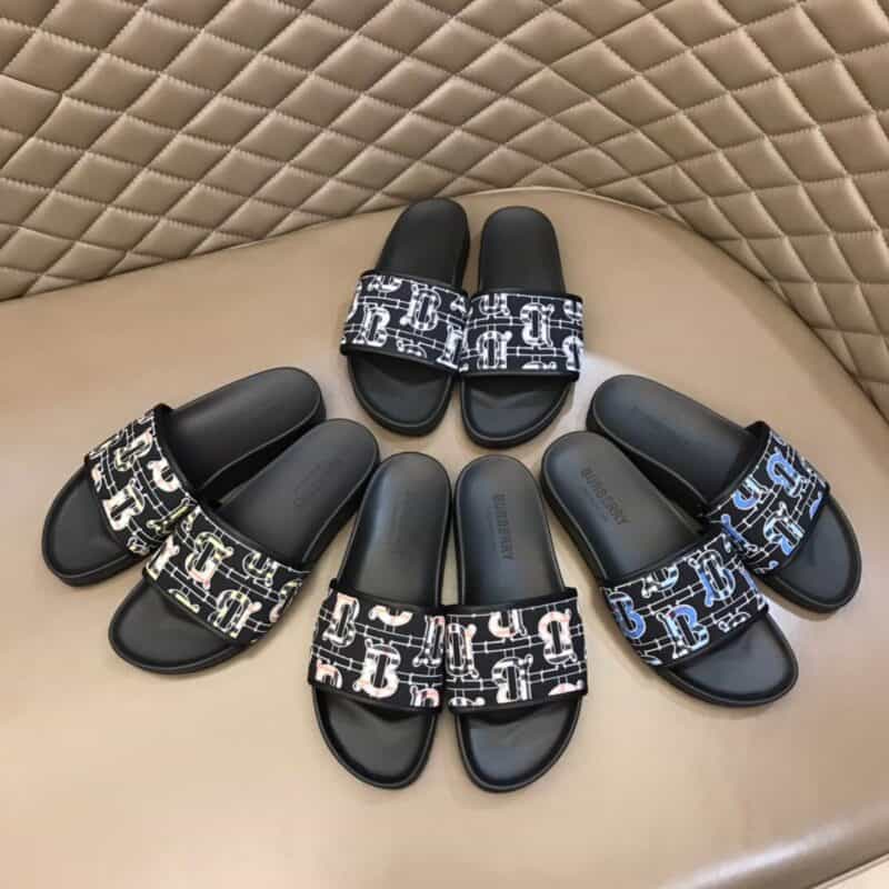 BURBERRY巴宝莉   鞋面纯棉印花帆布B家经典男士拖鞋
