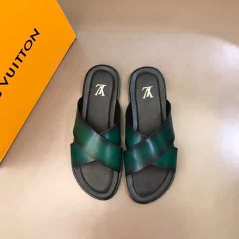 LV/路易威登    高品质经典单品印花材质高端真皮大底男士拖鞋