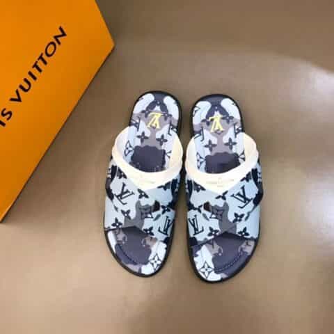 LV/路易威登    高品质经典单品印花材质高端真皮大底男士拖鞋