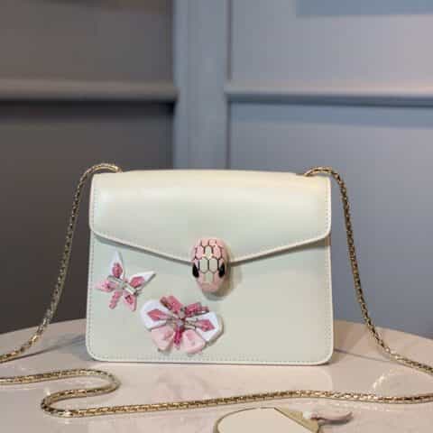 BVLGARI宝格丽小牛皮蝴蝶斜挎包61879