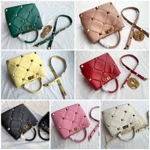 Valentino华伦天奴顶级羊皮大钉系列水桶包0199L