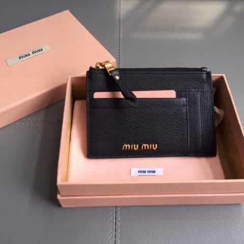 MIUMIU缪缪马德拉斯山羊皮配羊皮内里新款卡包5MC446