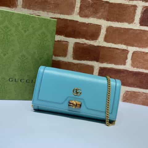 GUCCI古驰Diana竹节链带钱包658243