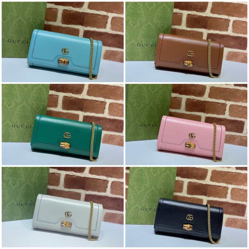 GUCCI古驰Diana竹节链带钱包658243