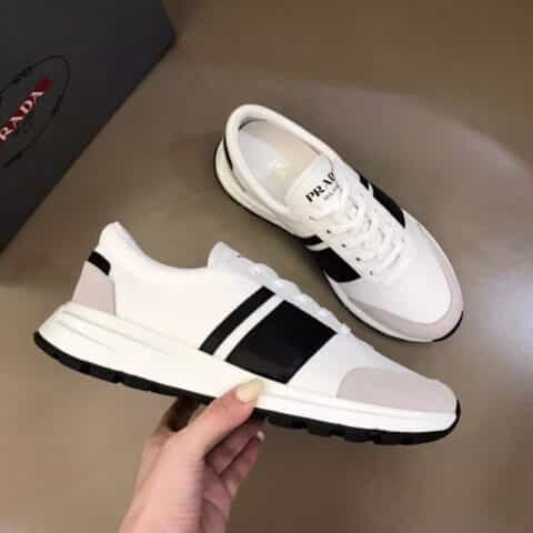 PRADA/普拉达  进口小牛皮搭配透气网布面男士运动系列