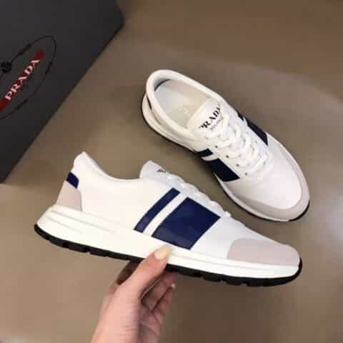 PRADA/普拉达  进口小牛皮搭配透气网布面男士运动系列
