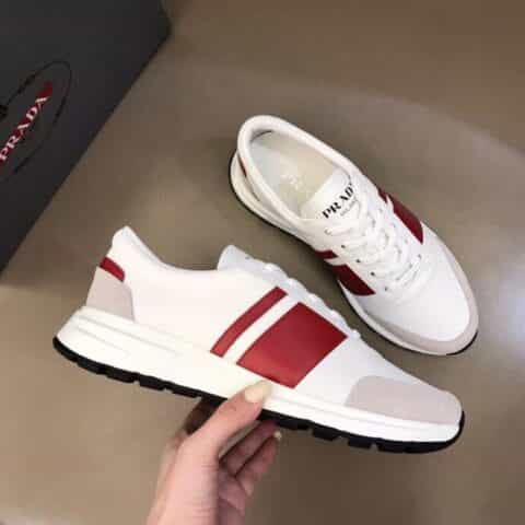 PRADA/普拉达  进口小牛皮搭配透气网布面男士运动系列