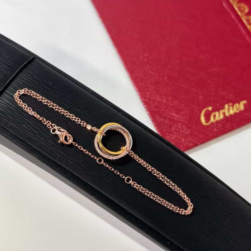 CARTIER卡地亚LOVE系列粉钻三环手链