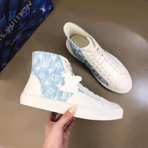 LV/路易威登    L奢品男士tattoo高帮帆布运动鞋