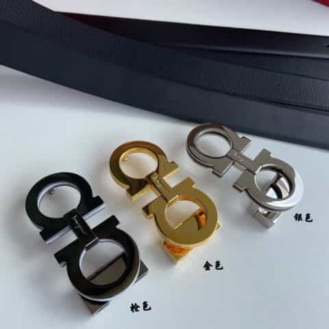 Ferragamo菲拉格慕   双面用细腻头层牛皮3.5cm腰带