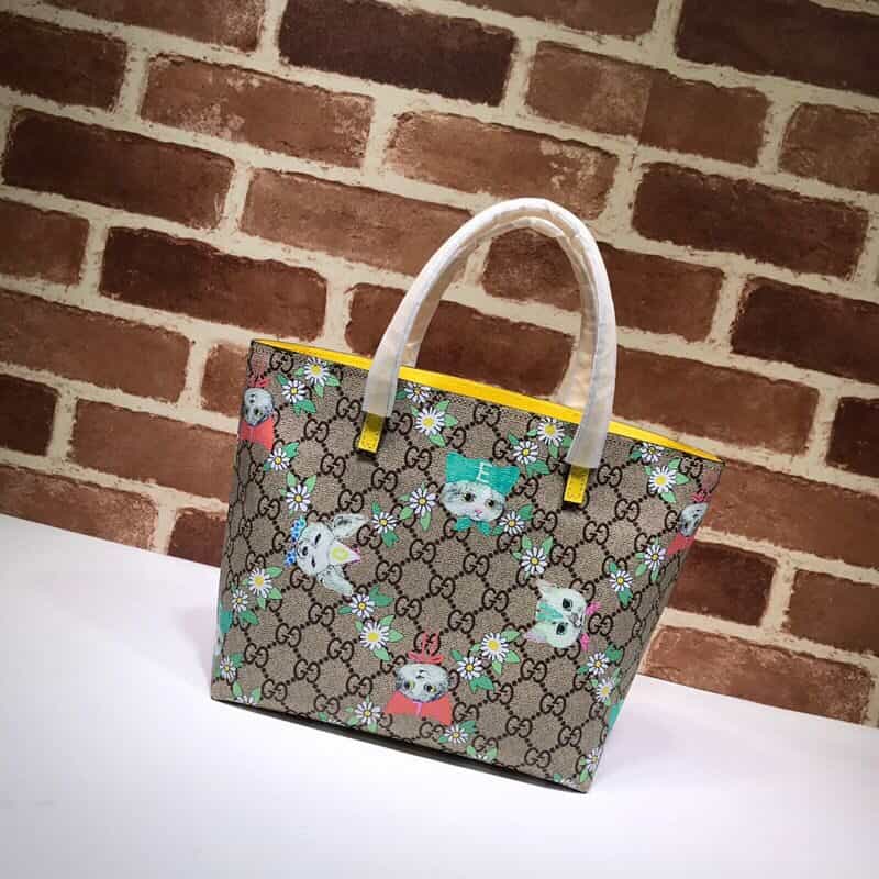 GUCCI古驰小猫印花购物袋410812