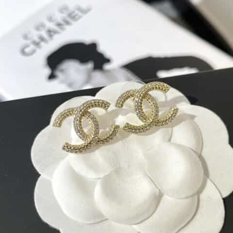2021新款CHANEL香奈儿双c耳钉耳环
